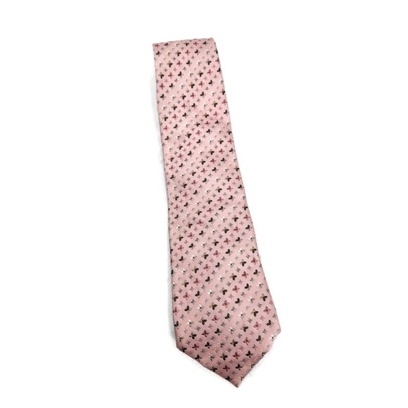 Louis Vuitton Pink Floral Jacquard Silk Necktie Tie - Picture 1 of 9